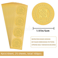 Plastic Self Adhesive Gold Foil Embossed Stickers&nbsp;DIY-WH0211-221