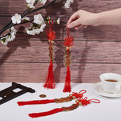 4Pcs Polyester Tassel & Chinese Knot Pendant&nbsp;HJEW-UN0001-31