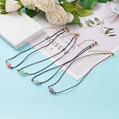Faceted Natural Dyed Gemstone Pendant Necklaces&nbsp;NJEW-JN03230