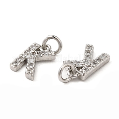 Brass Micro Pave Grade AAA Cubic Zirconia Charms&nbsp;ZIRC-P067-11P-K-NR