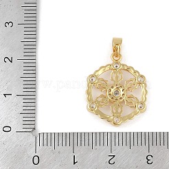 Brass Micro Pave Clear Cubic Zirconia Pendants&nbsp;ZIRC-M001-10G