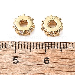 Brass Micro Pave Cubic Zirconia Beads&nbsp;KK-A259-02G