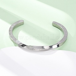304 Stainless Steel Cuff Bangles for Men Women&nbsp;BJEW-D361-04P