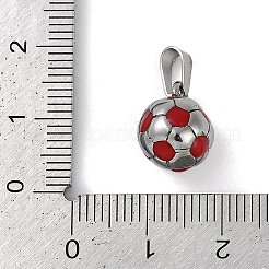 Trendy Necklace Findings 304 Stainless Steel FootBall/Soccer Ball Pendants&nbsp;STAS-L012-B01P-04
