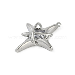 Brass Micro Pave Clear Cubic Zirconia Pendants&nbsp;KK-Z078-30P