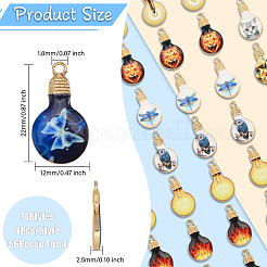 56Pcs 14 Styles Printed Alloy Enamel Pendants&nbsp;ENAM-CA0001-71