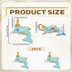 2Pcs Marine Animal Alloy Enamel Pendants&nbsp;ENAM-LP0002-08A