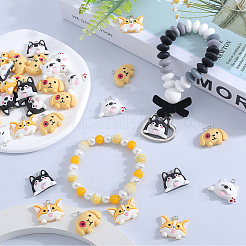 40Pcs 4 Styles Cartoon Opaque Resin Pendants&nbsp;RESI-SC0003-49