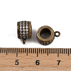Brass Micro Pave Cubic Zirconia Tube Bails&nbsp;ZIRC-M075-05AB-A-NR