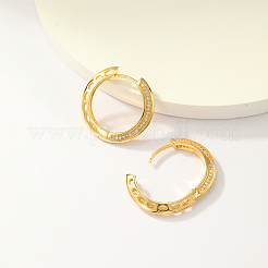 Elegant Stainless Steel Clear Cubic Zirconia Hoop Earrings&nbsp;OV8989