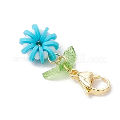 Flower Polymer Clay & Glass Pendants Decorations&nbsp;HJEW-MZ00327-01