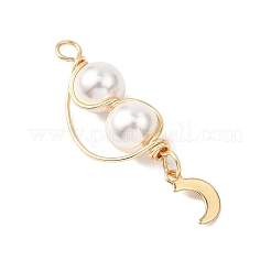 3Pcs 3 Styles Copper Wire Wrapped Shell Pearl Round Beded Pendants&nbsp;PALLOY-JF04677