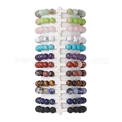 12Pcs 12 Styles Natural & Synthetic Gemstone Round Beaded Stretch Bracelets for Women Men&nbsp;BJEW-JB11367