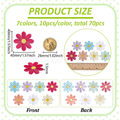 70Pcs 7 Colors Computerized Embroidery Cloth Iron on/Sew on Patches&nbsp;PATC-FG0003-36