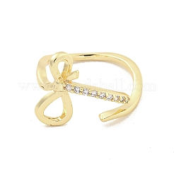 Brass Micro Pave Cubic Zirconia Cuff Rings&nbsp;RJEW-I103-073G