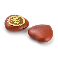 7Pcs 7 Styles Chakra Natural Red Jasper Love Heart Ornaments Figurines&nbsp;G-P533-01A