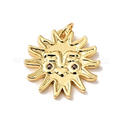 Rack Plating Brass Micro Pave Clear Cubic Zirconia Pendants&nbsp;X-KK-H431-23G