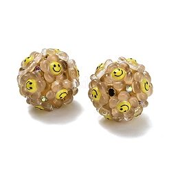 Polymer Clay Rhinestone Beads with Resin&nbsp;RESI-Z045-03E