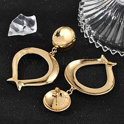 Oval 304 Stainless Steel Dangle Stud Earrings&nbsp;EJEW-L287-074G
