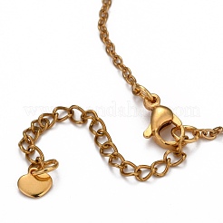 304 Stainless Steel Cable Chain Anklets&nbsp;AJEW-H104-07G