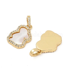 Brass Micro Pave Cubic Zirconia Pendants&nbsp;KK-U058-20G