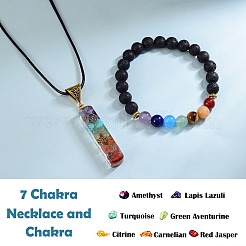 Energy Yoga Chakra Jewelry Set for Girl Women&nbsp;AJEW-SZ0002-12A