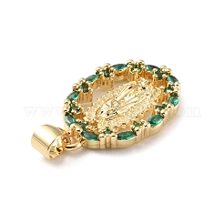 Brass Micro Pave Cubic Zirconia Pendants&nbsp;KK-P233-05G-01