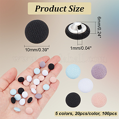 100Pcs 5 Colors 1-Hole Polyester Buttons&nbsp;DIY-NB0012-20