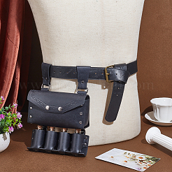 PU Imitation Leather Waist Belt Bag with 4 Cork Glass Bottles&nbsp;AJEW-WH0678-31A