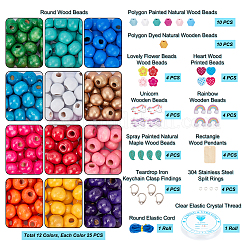 DIY Wood Beaded Bracelets and Keychains Making Kit&nbsp;DIY-PH0008-94