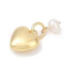 Natural Cultured Freshwater Pearl & Brass Pendants&nbsp;KK-U062-10G