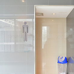 1 Set Plastic Bathroom Sign Stickers&nbsp;AJEW-GF0005-94A