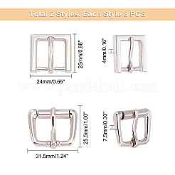 16Pcs 2 Shapes Alloy Adjustable Buckle&nbsp;FIND-WR0001-82P