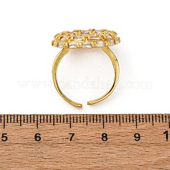 Brass Micro Pave Cubic Zirconia Cuff Rings&nbsp;RJEW-D323-02G