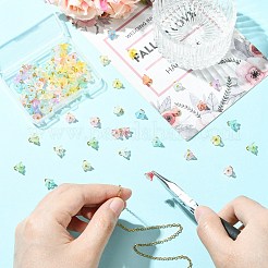 100Pcs Transparent Acrylic Flower Charms&nbsp;PALLOY-CJ00183