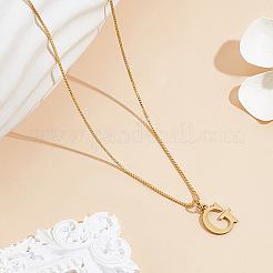 1pc 304 Stainless Steel Letter Pendant Necklaces&nbsp;NJEW-LP0001-38G-G