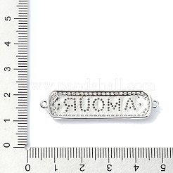 Rack Plating Brass Micro Pave Clear Cubic Zirconia Rectangle Links&nbsp;KK-M282-20P