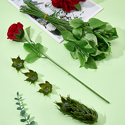40Pcs 2 Styles Plastic Artificial Flower Bracket Base & Branch for DIY Craft Flower Arrangement Supplies&nbsp;AJEW-SP0003-85
