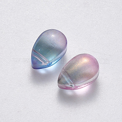 Transparent Spray Painted Glass Charms&nbsp;GLAA-R211-03-E02