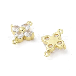Rack Plating Brass Pave Cubic Zirconia Connector Charms&nbsp;KK-H474-20G-02
