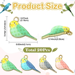 20Pcs 4 Colors Alloy Pendants&nbsp;ENAM-YW0009-44