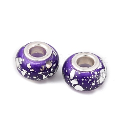 Opaque Resin Rondelle European Beads&nbsp;RESI-Z046-03H