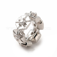 Rack Plating Brass Cubic Zirconia Spacer Beads&nbsp;KK-G458-10B-P
