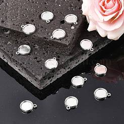 Tibetan Style Antique Silver Alloy Flat Round Pendant Cabochon Settings&nbsp;X-TIBEP-M022-32AS