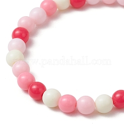 Opaque Acrylic Round Beaded Stretch Bracelets for Kid&nbsp;BJEW-JB11651