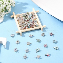 30Pcs 3 Colors Alloy Glass Pendants&nbsp;FIND-YW0011-24A