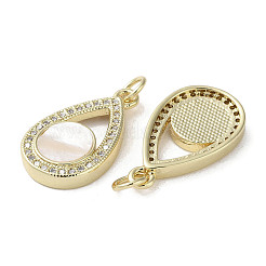 Brass Micro Pave Cubic Zirconia Pendants&nbsp;KK-G485-11G
