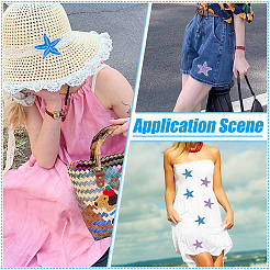 16Pcs 2 Colors Starfish Self Adhesive Computerized Embroidery Cloth Iron on/Sew on Patches&nbsp;DIY-FG0008-18