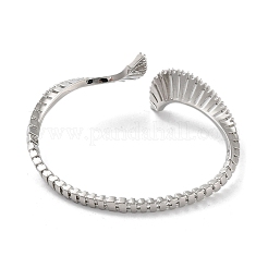Snake Shape Brass Micro Pave Cubic Zirconia Cuff Bangles&nbsp;BJEW-D039-07P