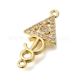 Brass Micro Pave Cubic Zirconia Arrow Connector Charms&nbsp;KK-C255-29G
